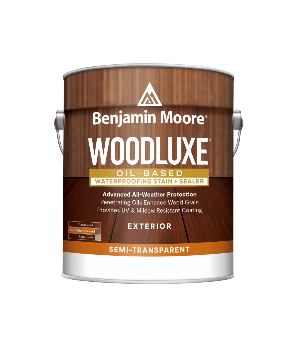 Benjamin Moore Woodluxe® Oil-Based Semi-Transparent Exterior Stain available at Ricciardi Brothers in Pennsylvania, New Jersey & Delaware.
